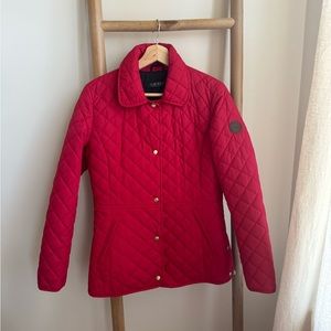 Ralph Lauren Red Quilted Pea Coat